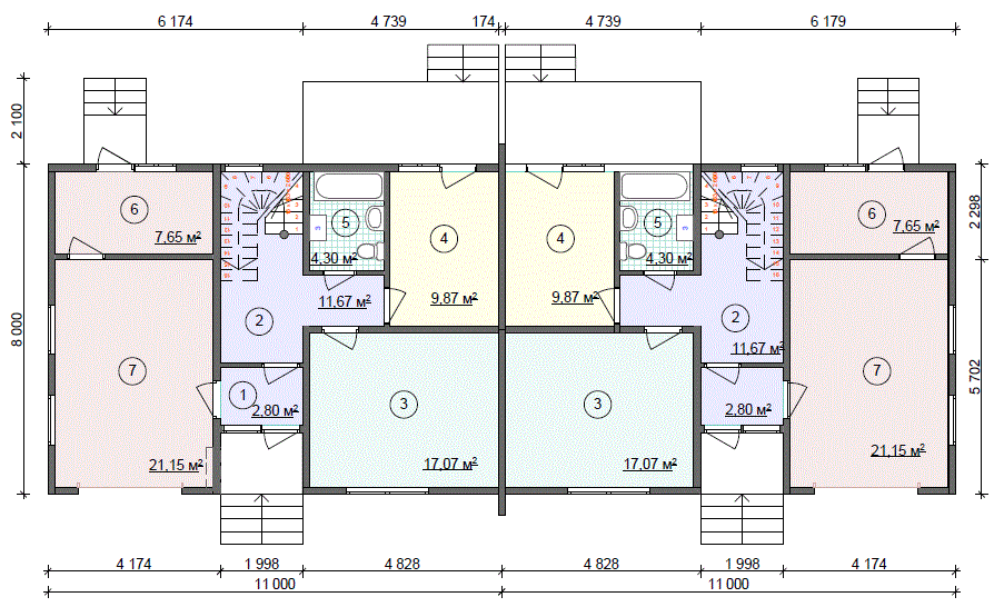 План первого этажа дуплекса