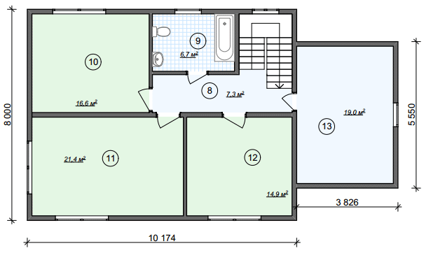 План помещений на втором этаже
