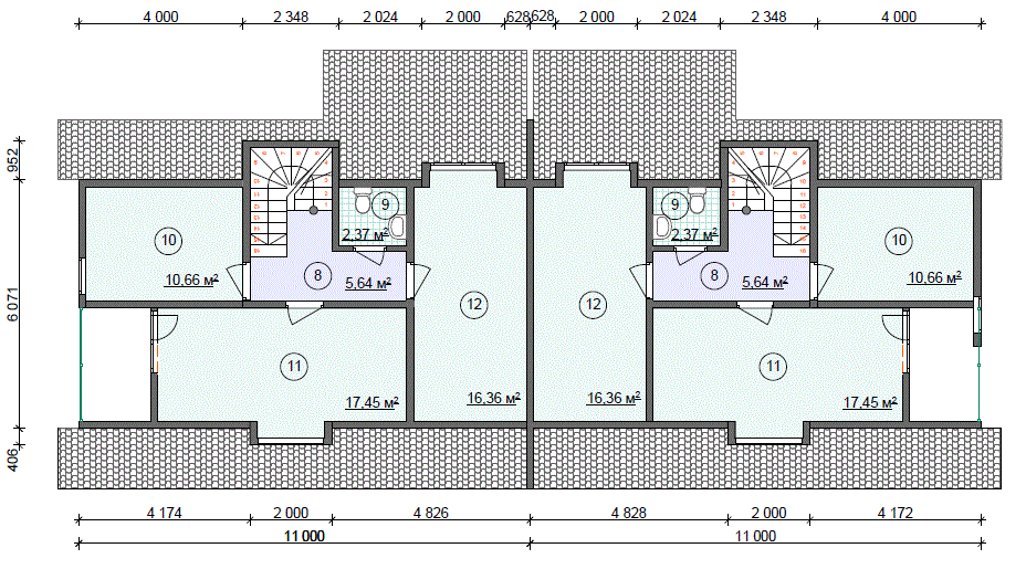План второго этажа дуплекса